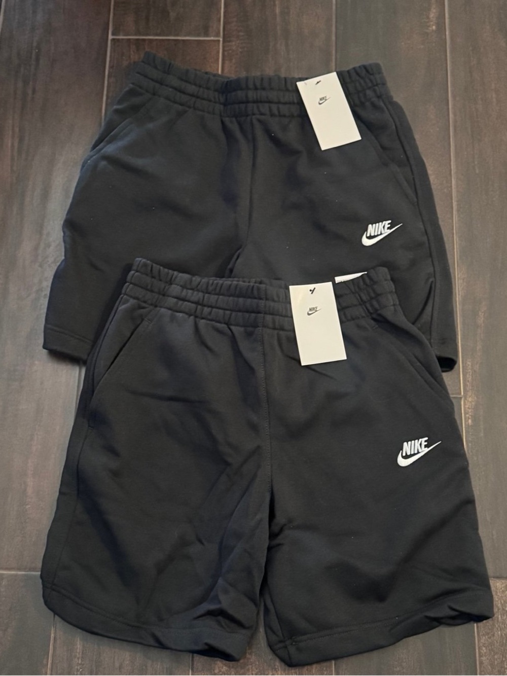 NWT Nike Shorts Large 10/12 
Black Athletic Shorts White Swoosh Abercrombie
